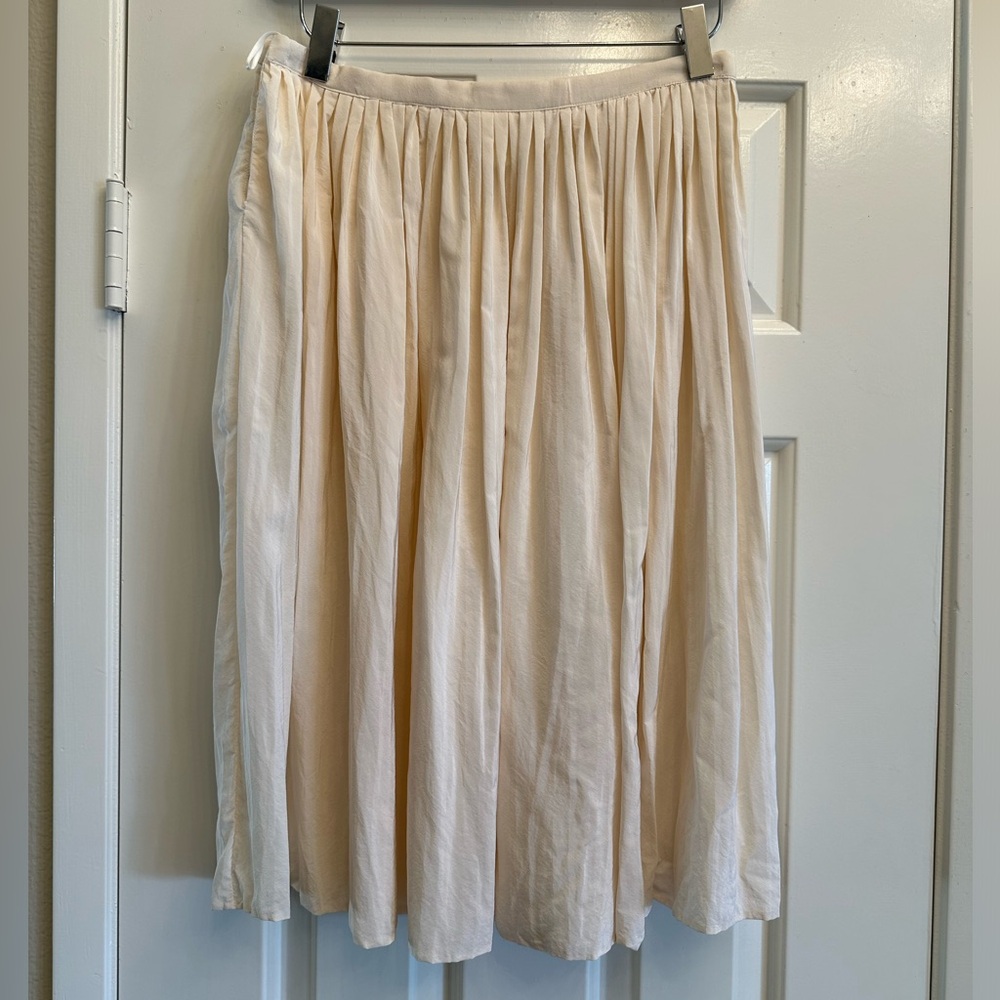 Narciso Rodriguez cream silk skirt